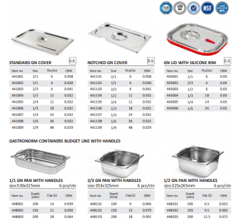 GASTRONORM CONTAINERS BUDGET WITH HANDLES