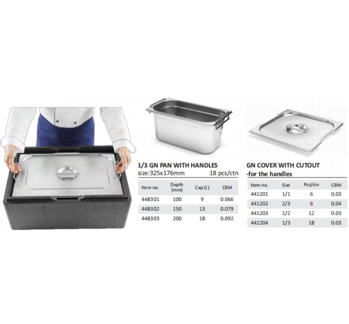GASTRONORM CONTAINERS BUDGET WITH HANDLES
